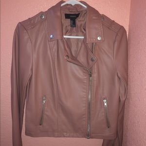 •Pink faux leather jacket from Forever 21•